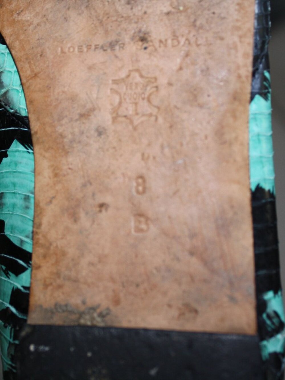 Loeffler Randall - Black & Teal Snakeskin Pointed Toe Flats -  Sz 8 - Picture 7 of 12